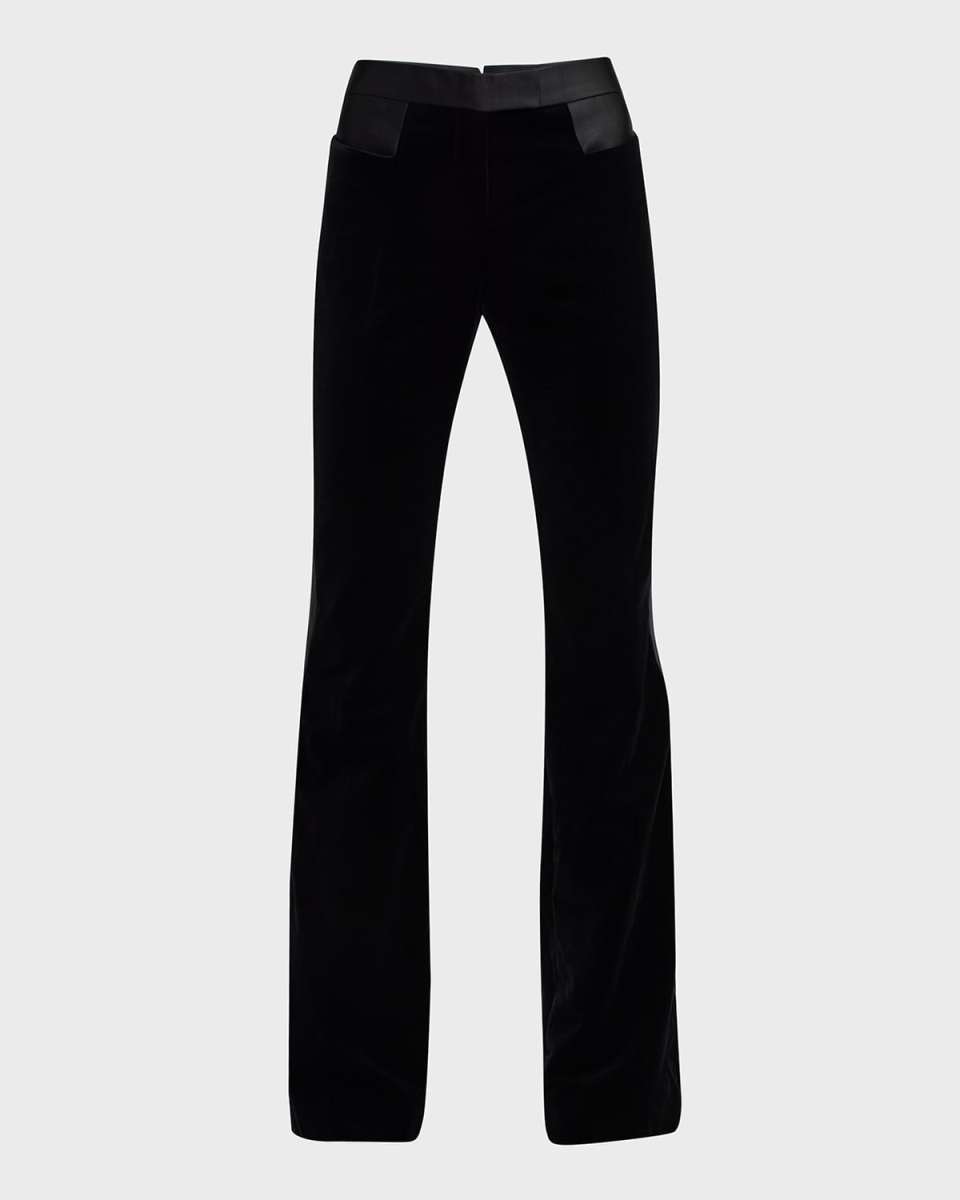 Flared Velvet Tuxedo Pants
